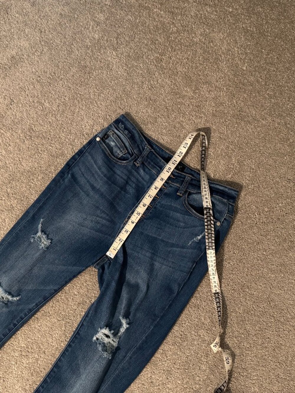 Judy Blue High Rise Button Fly Destructed Medium Wash Jeans Size 7/28 (28x32) - Picture 11 of 13
